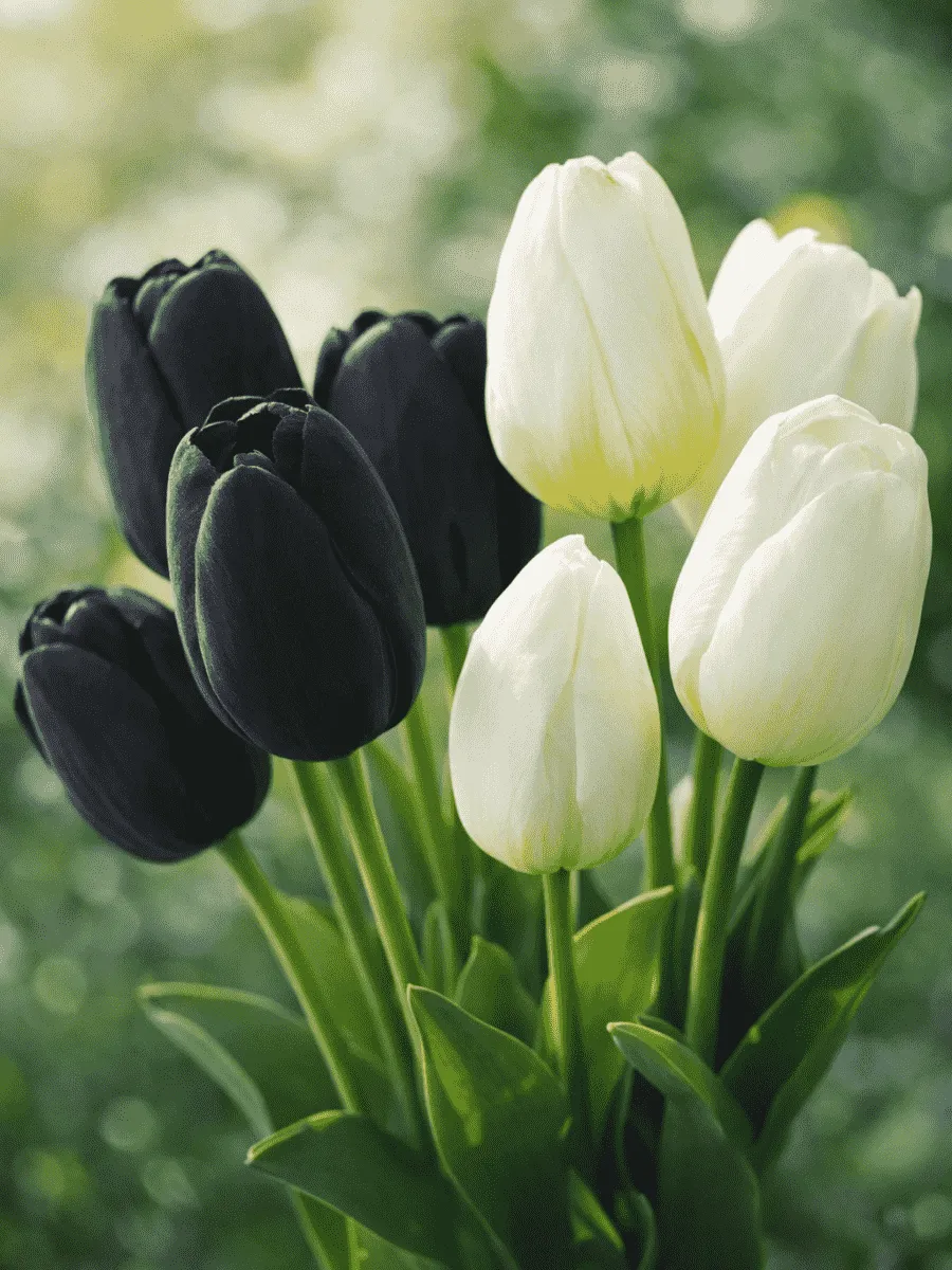 Подарочный набор Тюльпаны Black and White